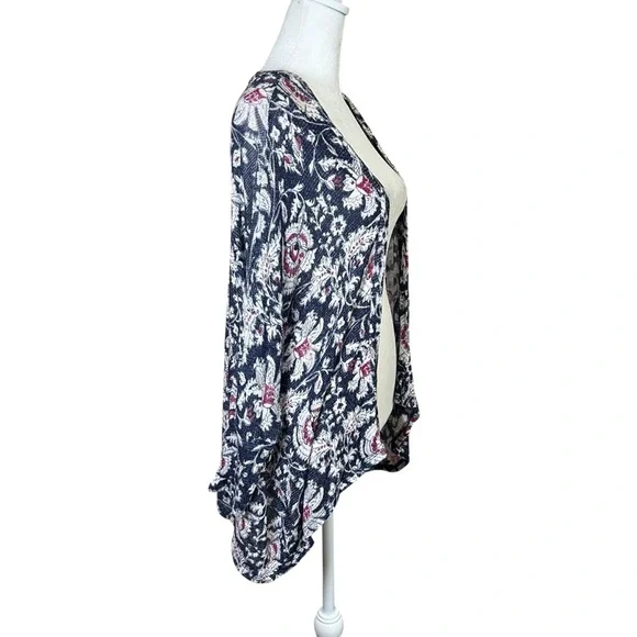 Abercrombie & Fitch Open Front Cardigan Sweater Lightweight Knit Floral One Size - Picture 6 of 11